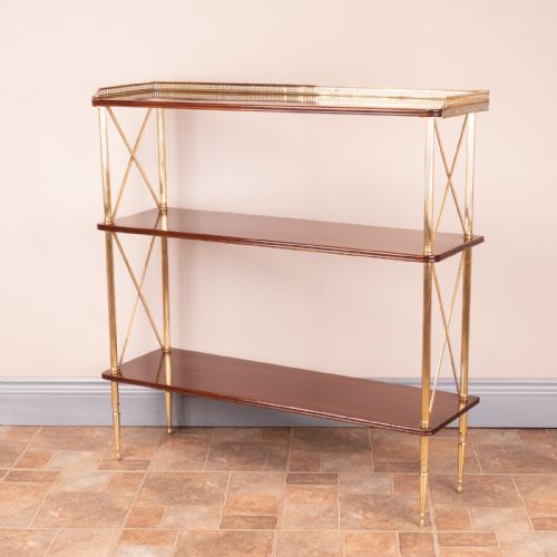 GOOD QUALITY MAHOGANY AND BRASS BOOKSHELVES - ADDITIONAL PHOTO 12