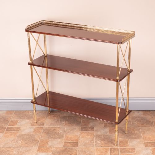GOOD QUALITY MAHOGANY AND BRASS BOOKSHELVES - ADDITIONAL PHOTO 13