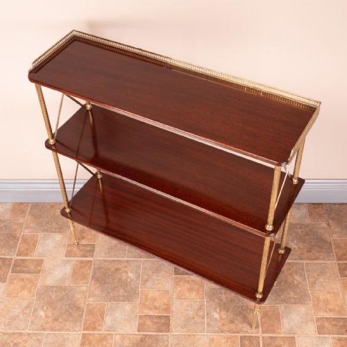 GOOD QUALITY MAHOGANY AND BRASS BOOKSHELVES - ADDITIONAL PHOTO 14
