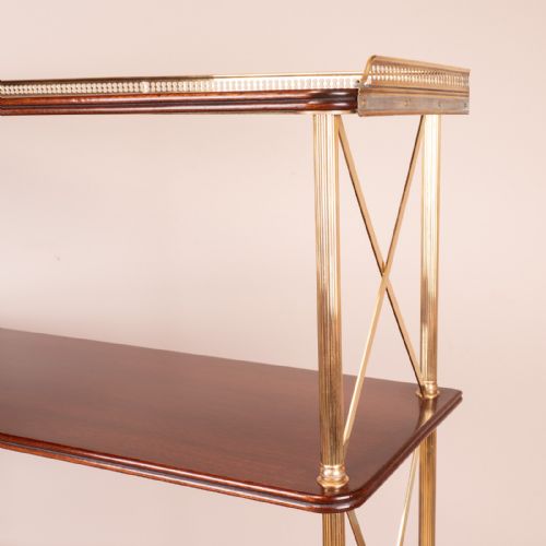 GOOD QUALITY MAHOGANY AND BRASS BOOKSHELVES - ADDITIONAL PHOTO 15