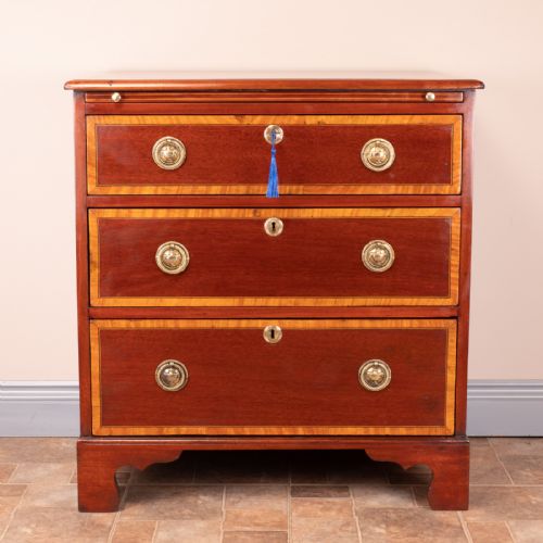 SMALL EDWARDIAN INLAID MAHOGANY CHEST OF DRAWERS - ADDITIONAL PHOTO 1