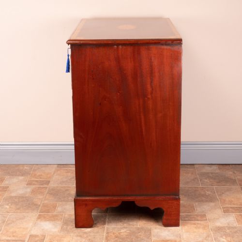 SMALL EDWARDIAN INLAID MAHOGANY CHEST OF DRAWERS - ADDITIONAL PHOTO 12
