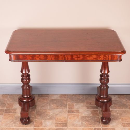 19thc good quality mahogany two drawer library writing table - CATEGORY: ANTIQUE TABLES - DATED 19TH CENTURY