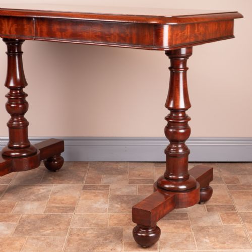 19THC GOOD QUALITY MAHOGANY TWO DRAWER LIBRARY WRITING TABLE - ADDITIONAL PHOTO 7