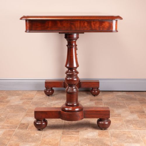 19THC GOOD QUALITY MAHOGANY TWO DRAWER LIBRARY WRITING TABLE - ADDITIONAL PHOTO 8