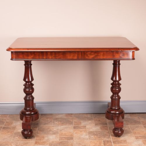 19THC GOOD QUALITY MAHOGANY TWO DRAWER LIBRARY WRITING TABLE - ADDITIONAL PHOTO 10