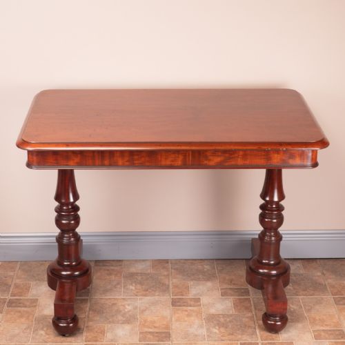 19THC GOOD QUALITY MAHOGANY TWO DRAWER LIBRARY WRITING TABLE - ADDITIONAL PHOTO 11