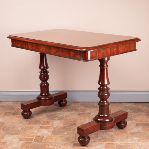 19THC GOOD QUALITY MAHOGANY TWO DRAWER LIBRARY WRITING TABLE - ADDITIONAL PHOTO 12