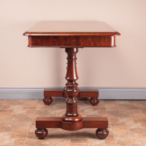 19THC GOOD QUALITY MAHOGANY TWO DRAWER LIBRARY WRITING TABLE - ADDITIONAL PHOTO 13