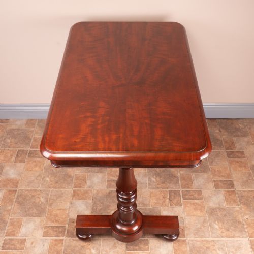 19THC GOOD QUALITY MAHOGANY TWO DRAWER LIBRARY WRITING TABLE - ADDITIONAL PHOTO 15
