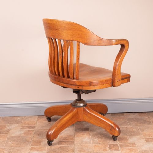 OAK REVOLVING OFFICE DESK CHAIR - ADDITIONAL PHOTO 7