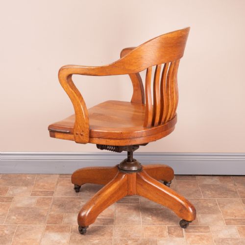 OAK REVOLVING OFFICE DESK CHAIR - ADDITIONAL PHOTO 9