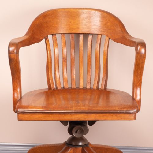 OAK REVOLVING OFFICE DESK CHAIR - ADDITIONAL PHOTO 15