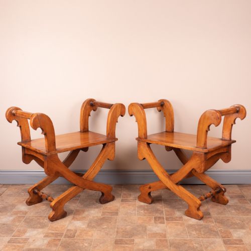 PAIR OF FRENCH FRUITWOOD HALL BENCHES - ADDITIONAL PHOTO 4