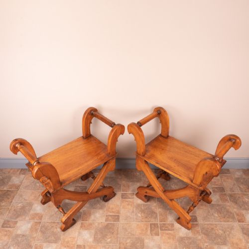 PAIR OF FRENCH FRUITWOOD HALL BENCHES - ADDITIONAL PHOTO 5