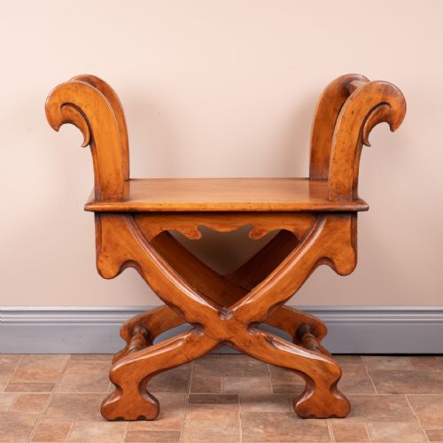 PAIR OF FRENCH FRUITWOOD HALL BENCHES - ADDITIONAL PHOTO 7