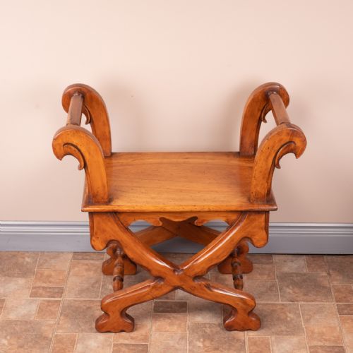 PAIR OF FRENCH FRUITWOOD HALL BENCHES - ADDITIONAL PHOTO 8