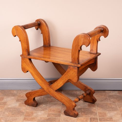 PAIR OF FRENCH FRUITWOOD HALL BENCHES - ADDITIONAL PHOTO 11
