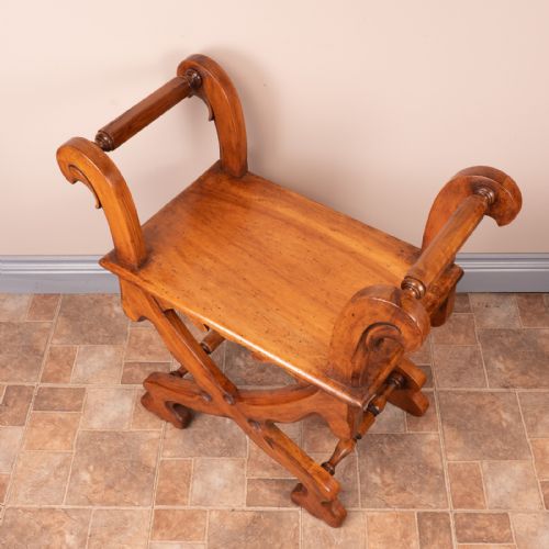 PAIR OF FRENCH FRUITWOOD HALL BENCHES - ADDITIONAL PHOTO 15