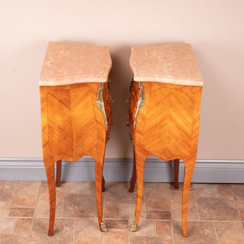 PAIR OF FRENCH TULIPWOOD BEDSIDES - ADDITIONAL PHOTO 2