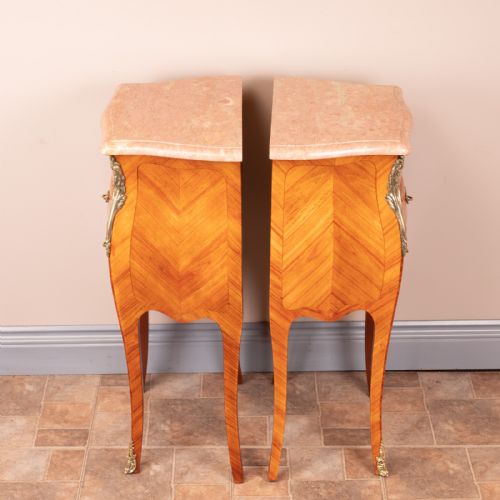 PAIR OF FRENCH TULIPWOOD BEDSIDES - ADDITIONAL PHOTO 3