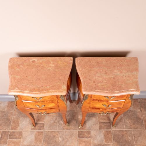 PAIR OF FRENCH TULIPWOOD BEDSIDES - ADDITIONAL PHOTO 4
