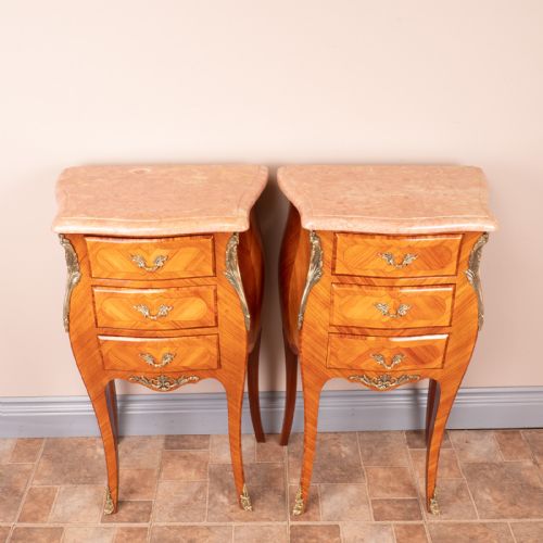 PAIR OF FRENCH TULIPWOOD BEDSIDES - ADDITIONAL PHOTO 5