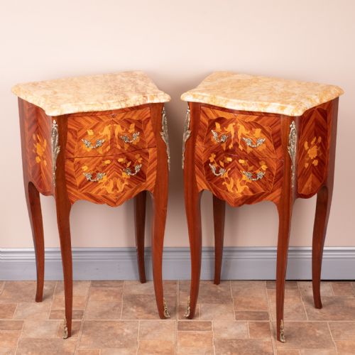 pair of french marquetry bedsides - CATEGORY: ANTIQUE CUPBOARDS - DATED 1930