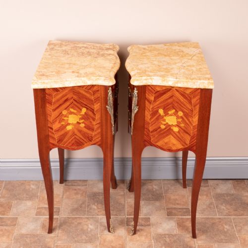 PAIR OF FRENCH MARQUETRY BEDSIDES - ADDITIONAL PHOTO 2