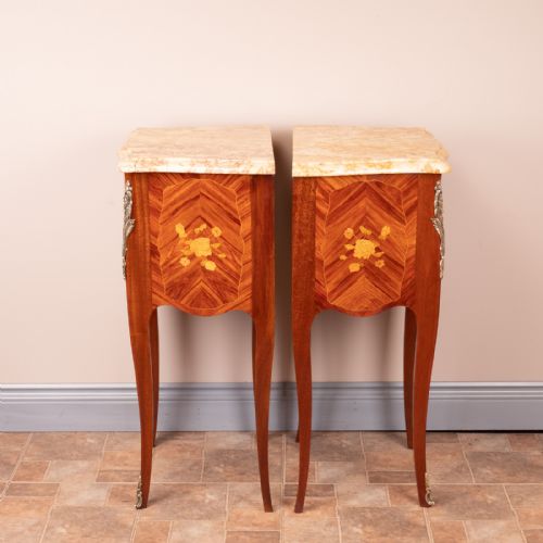 PAIR OF FRENCH MARQUETRY BEDSIDES - ADDITIONAL PHOTO 3