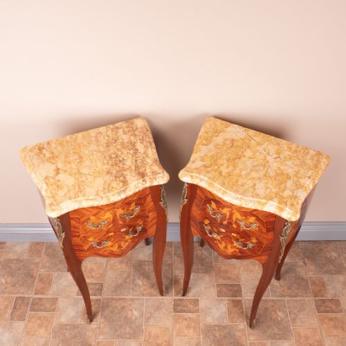 PAIR OF FRENCH MARQUETRY BEDSIDES - ADDITIONAL PHOTO 5