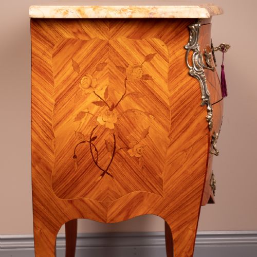 FRENCH MARQUETRY BOMBE COMMODE CHEST OF DRAWERS - ADDITIONAL PHOTO 10