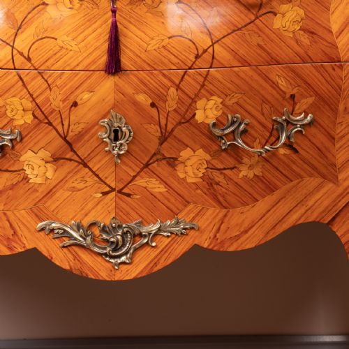 FRENCH MARQUETRY BOMBE COMMODE CHEST OF DRAWERS - ADDITIONAL PHOTO 18