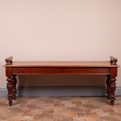 19THC MAHOGANY HALL BENCH - ADDITIONAL PHOTO 2
