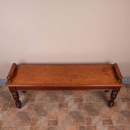 19THC MAHOGANY HALL BENCH - ADDITIONAL PHOTO 3