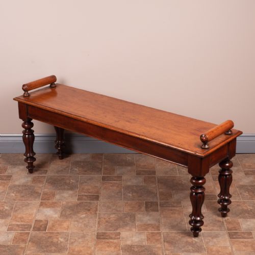 19THC MAHOGANY HALL BENCH - ADDITIONAL PHOTO 4