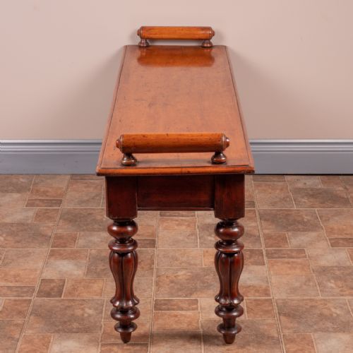 19THC MAHOGANY HALL BENCH - ADDITIONAL PHOTO 5