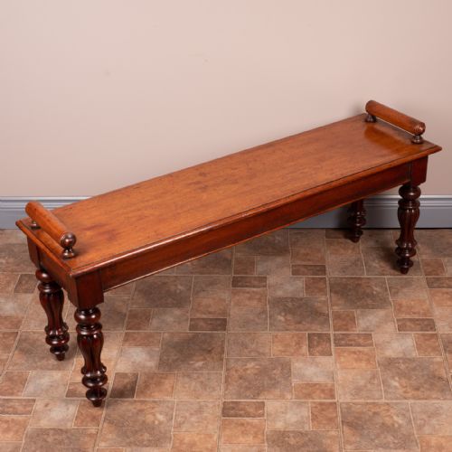 19THC MAHOGANY HALL BENCH - ADDITIONAL PHOTO 6