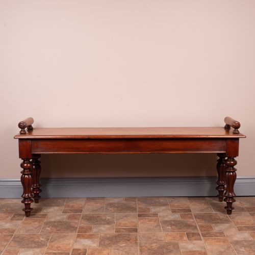 19THC MAHOGANY HALL BENCH - ADDITIONAL PHOTO 7