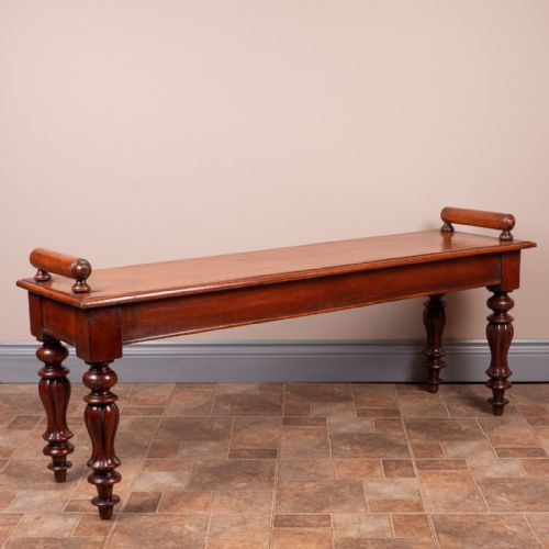 19THC MAHOGANY HALL BENCH - ADDITIONAL PHOTO 8