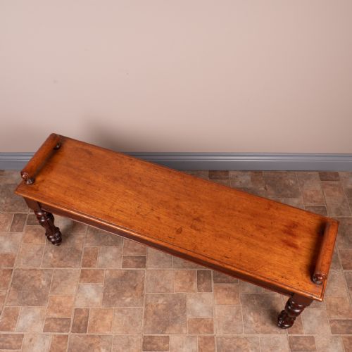 19THC MAHOGANY HALL BENCH - ADDITIONAL PHOTO 12