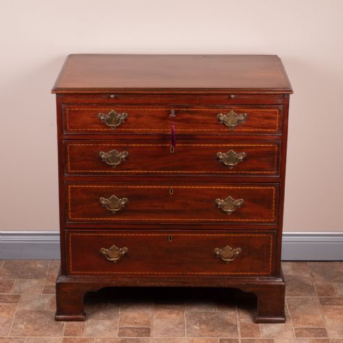 small georgian mahogany inlaid chest of drawers - CATEGORY: ANTIQUE CHEST OF DRAWERS - DATED GEORGIAN