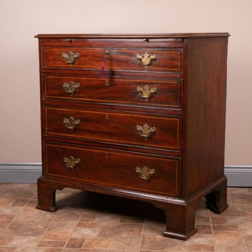 SMALL GEORGIAN MAHOGANY INLAID CHEST OF DRAWERS - ADDITIONAL PHOTO 6