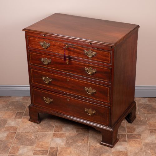 SMALL GEORGIAN MAHOGANY INLAID CHEST OF DRAWERS - ADDITIONAL PHOTO 7
