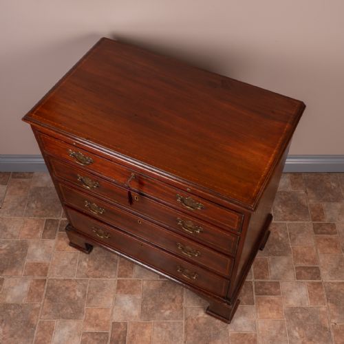 SMALL GEORGIAN MAHOGANY INLAID CHEST OF DRAWERS - ADDITIONAL PHOTO 8