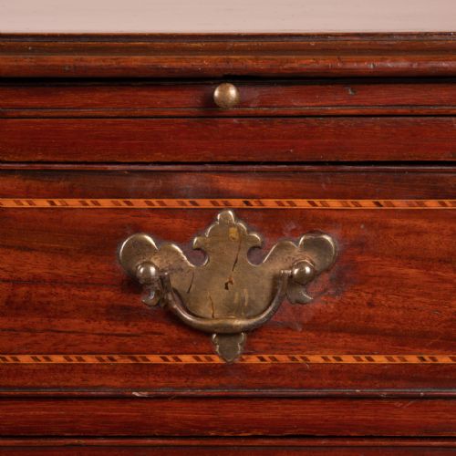 SMALL GEORGIAN MAHOGANY INLAID CHEST OF DRAWERS - ADDITIONAL PHOTO 13