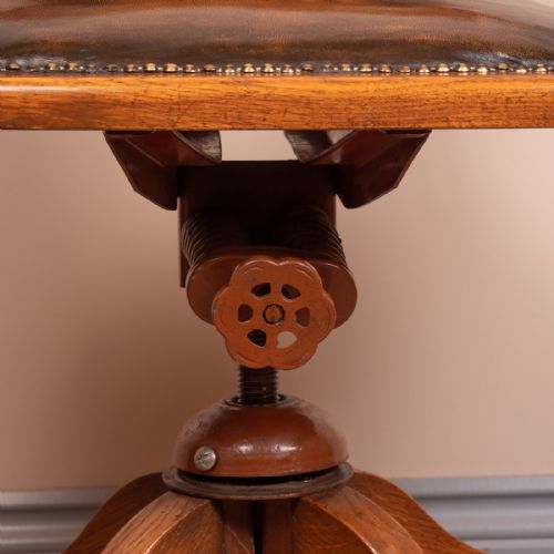 OAK REVOLVING TILTING OFFICE DESK CHAIR - ADDITIONAL PHOTO 13