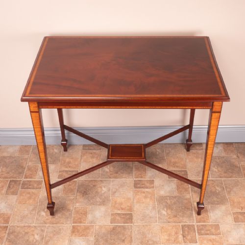 GOOD QUALITY EDWARDIAN INLAID MAHOGANY OCCASIONAL TABLE - ADDITIONAL PHOTO 3
