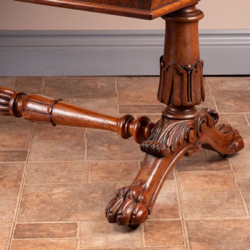 LEATHER TOPPED ROSEWOOD COFFEE TABLE - ADDITIONAL PHOTO 2