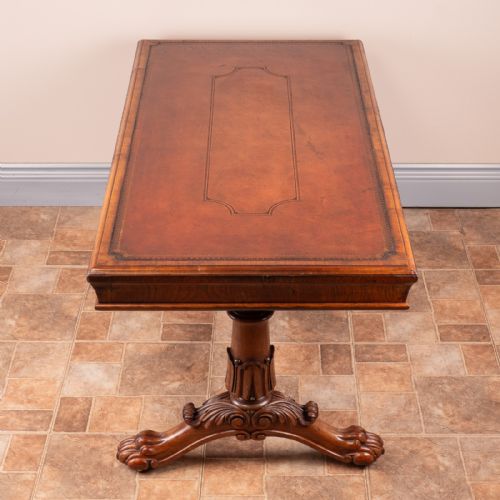 LEATHER TOPPED ROSEWOOD COFFEE TABLE - ADDITIONAL PHOTO 3